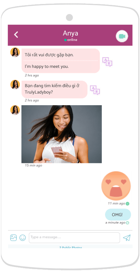 an indian ladyboy chatting online